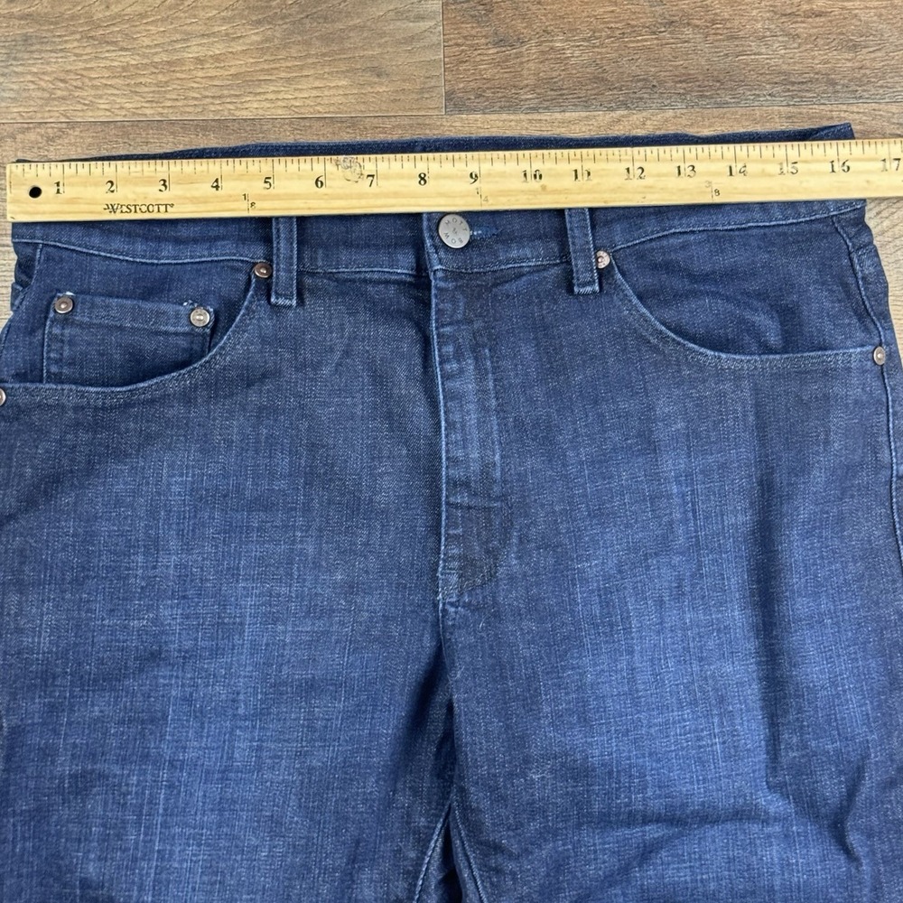 Mott and Bow Jeans Mens 33x32 Blue Slim Straight 5-Pocket Dark Denim - Picture 6 of 9